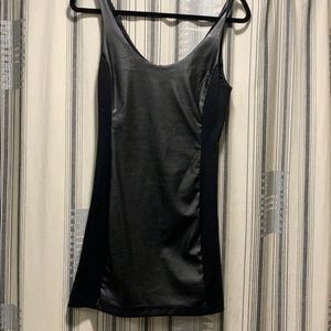 Black leather free people bodycon mini dress